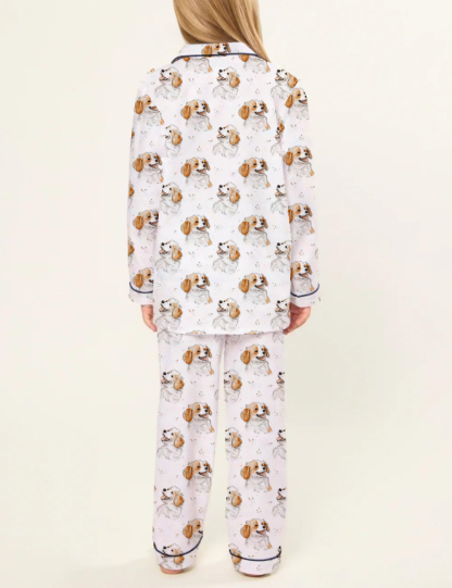 Cavalier King Charles Spaniel Kid's Silky Satin Pajama Set 