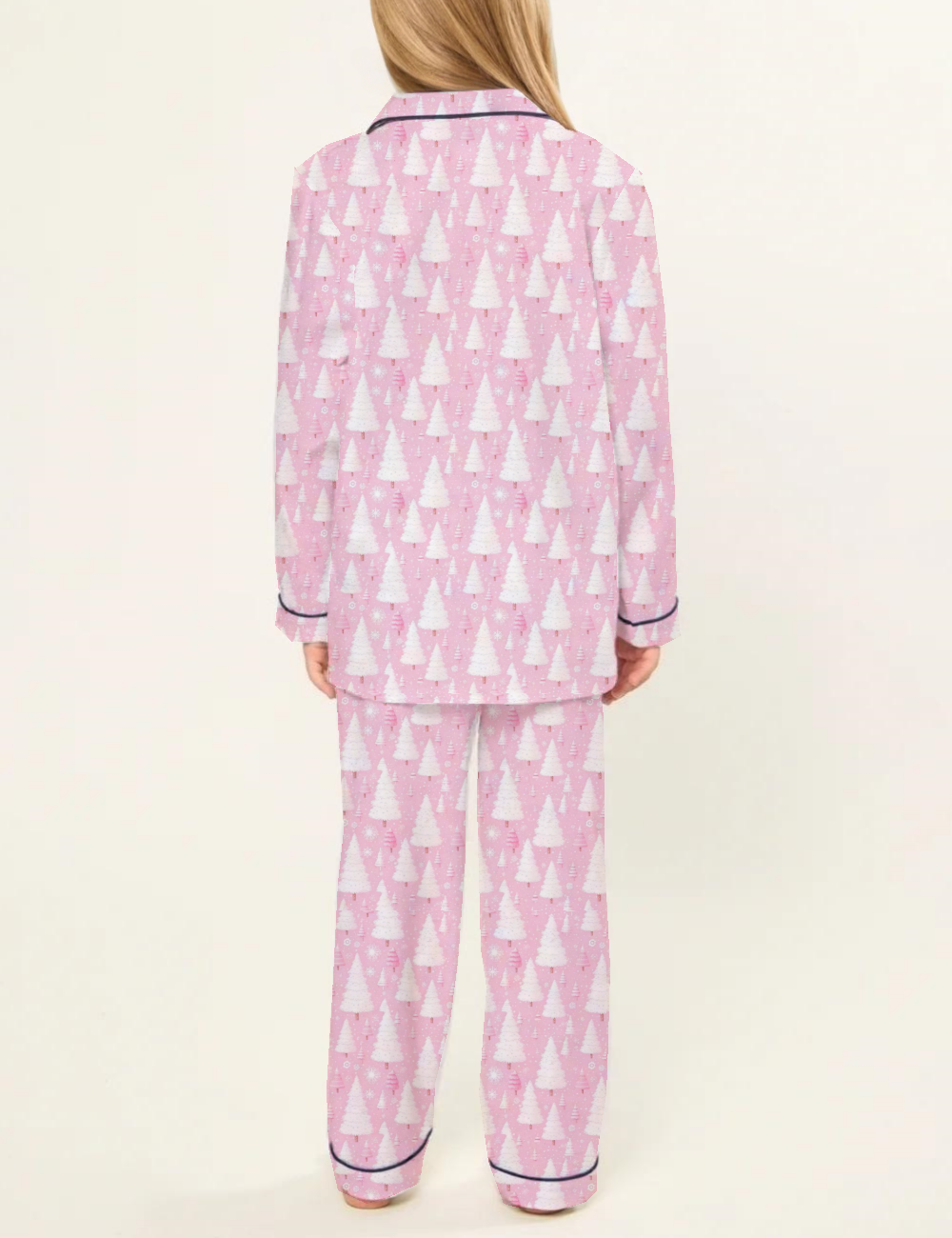 Pink Christmas Kid's Silky Satin Pajama Set 