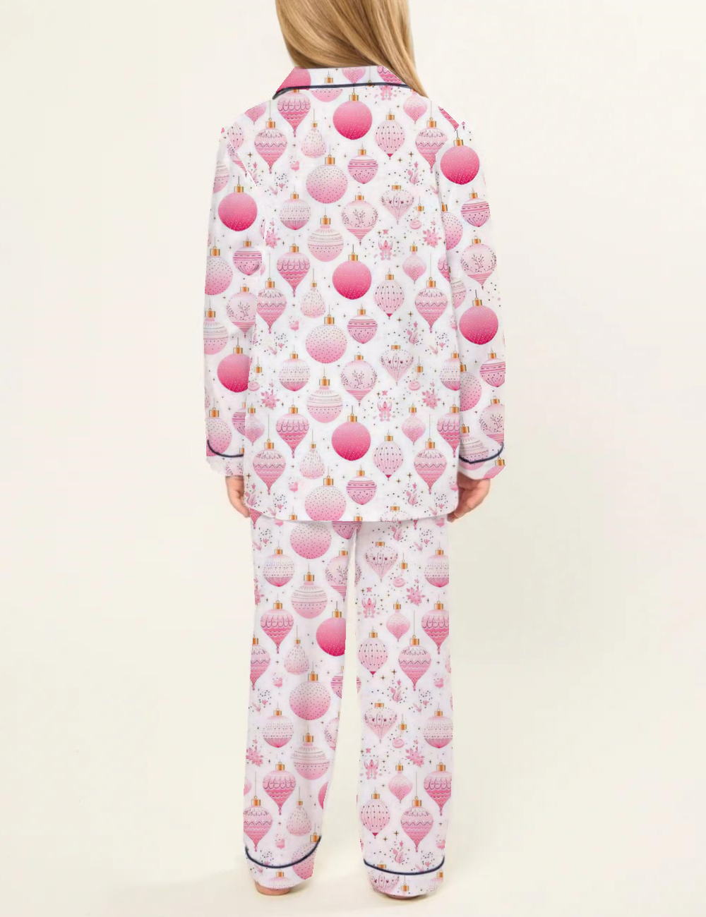 Pink Christmas Kid's Silky Satin Pajama Set 