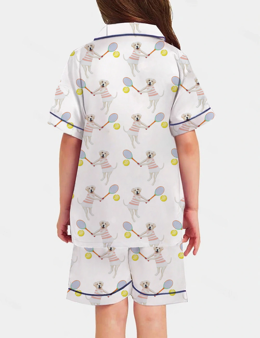 Labrador Tennis Kid's Short Sleeve Silky Satin Pajama Set