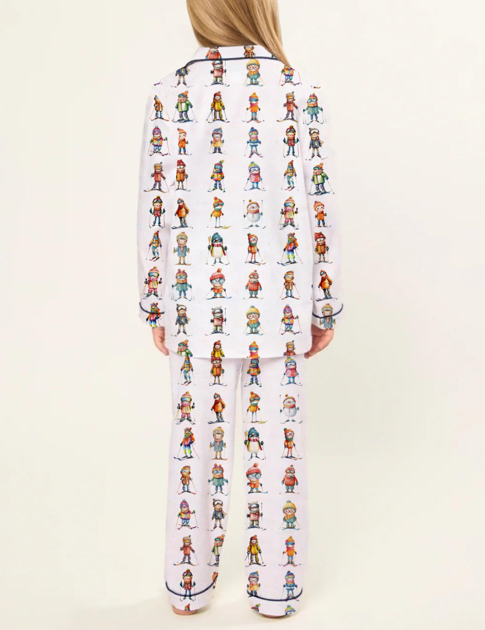 Skiing Life Kid's Silky Satin Pajama Set 