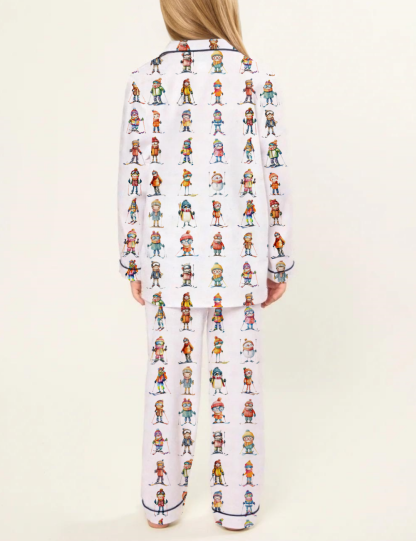 Skiing Life Kid's Silky Satin Pajama Set 