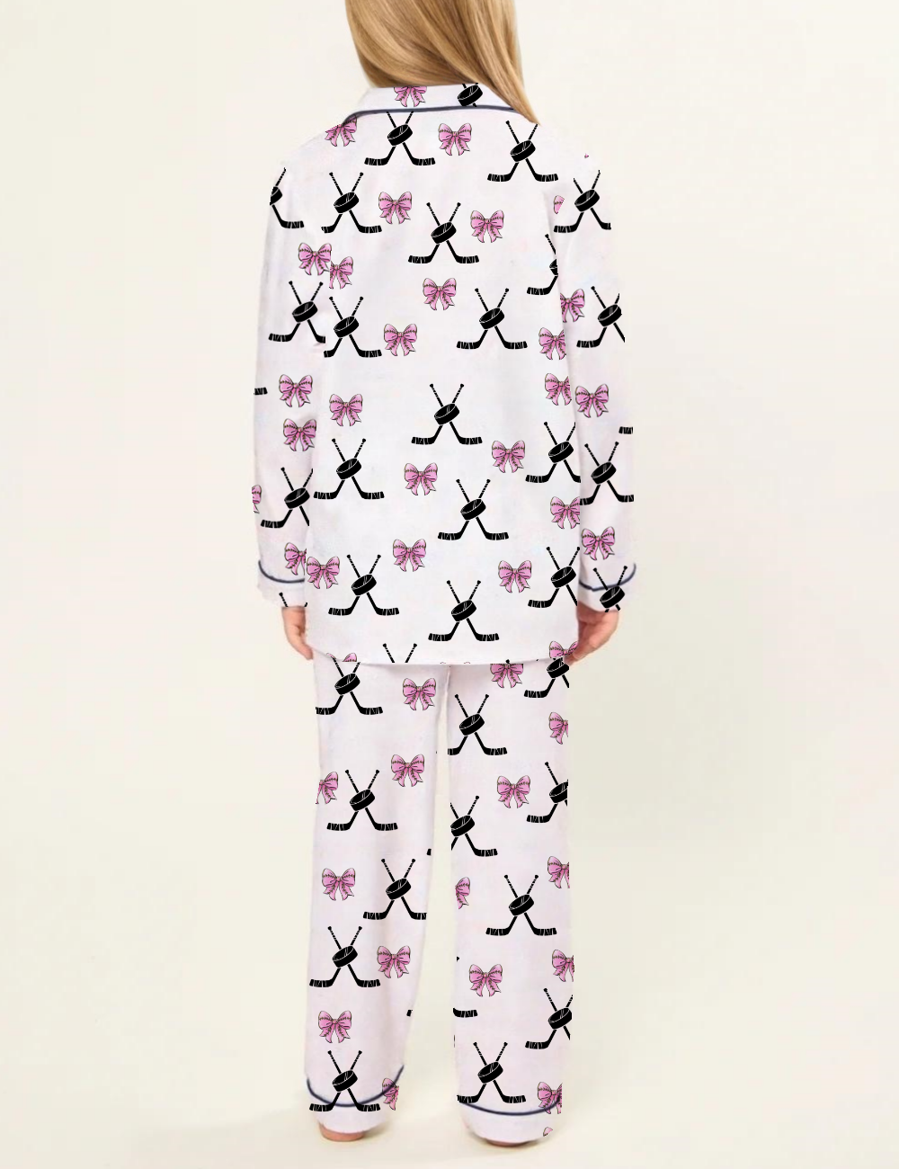 Ice Hockey Kid's Silky Satin Pajama Set 