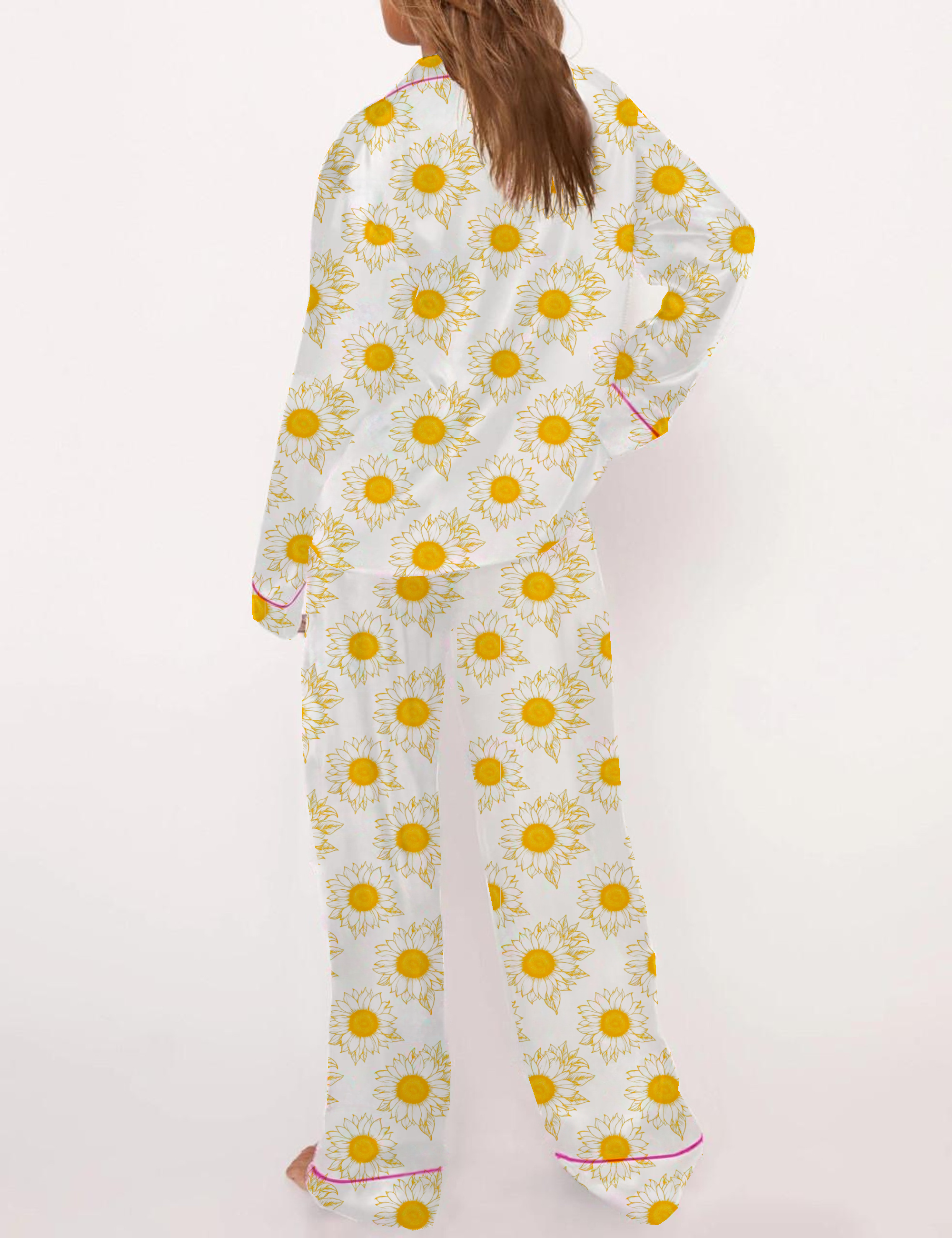 Sunflower Silky Satin PajamaSet For Women