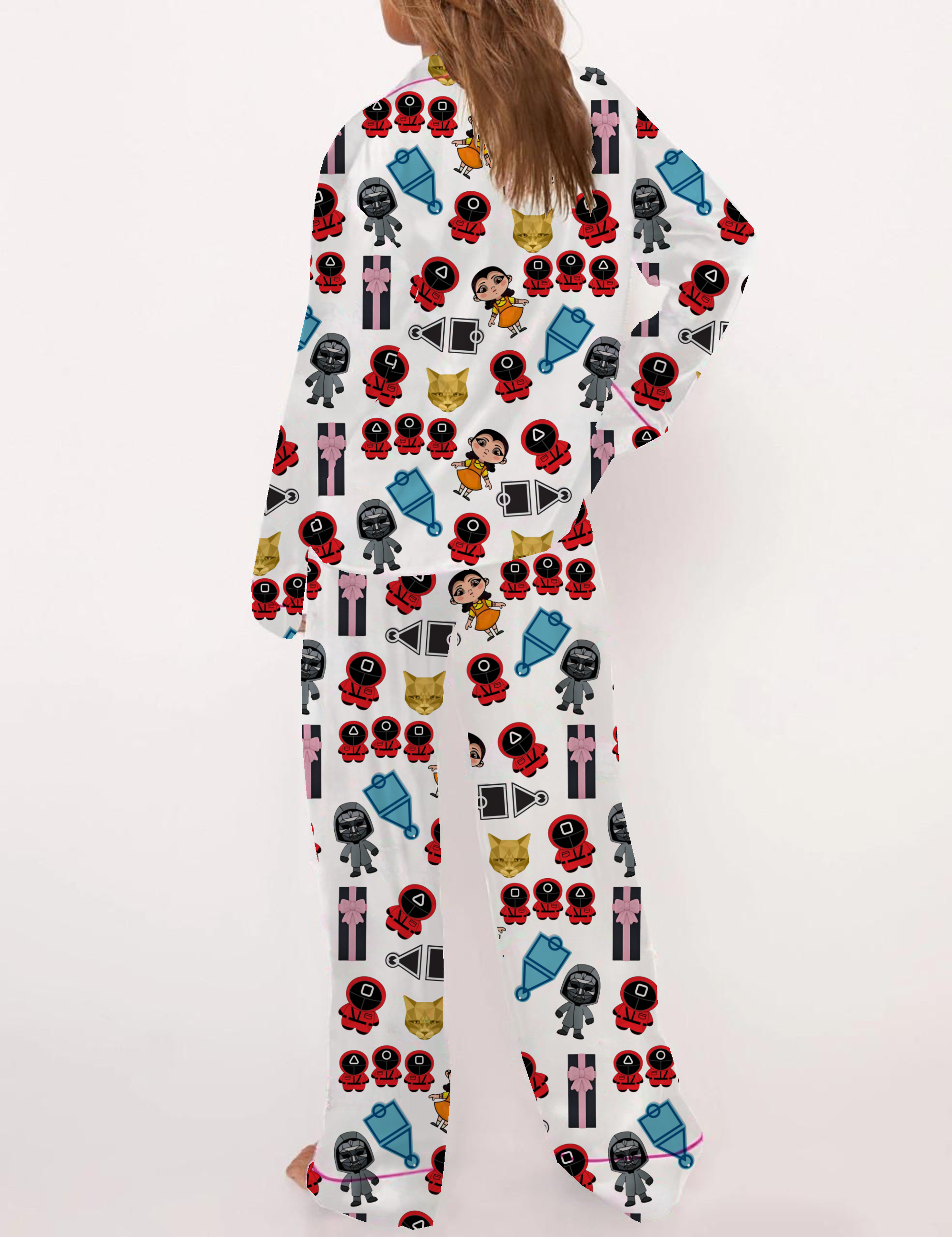 Squid Games Silky Satin Pajama Set For Women