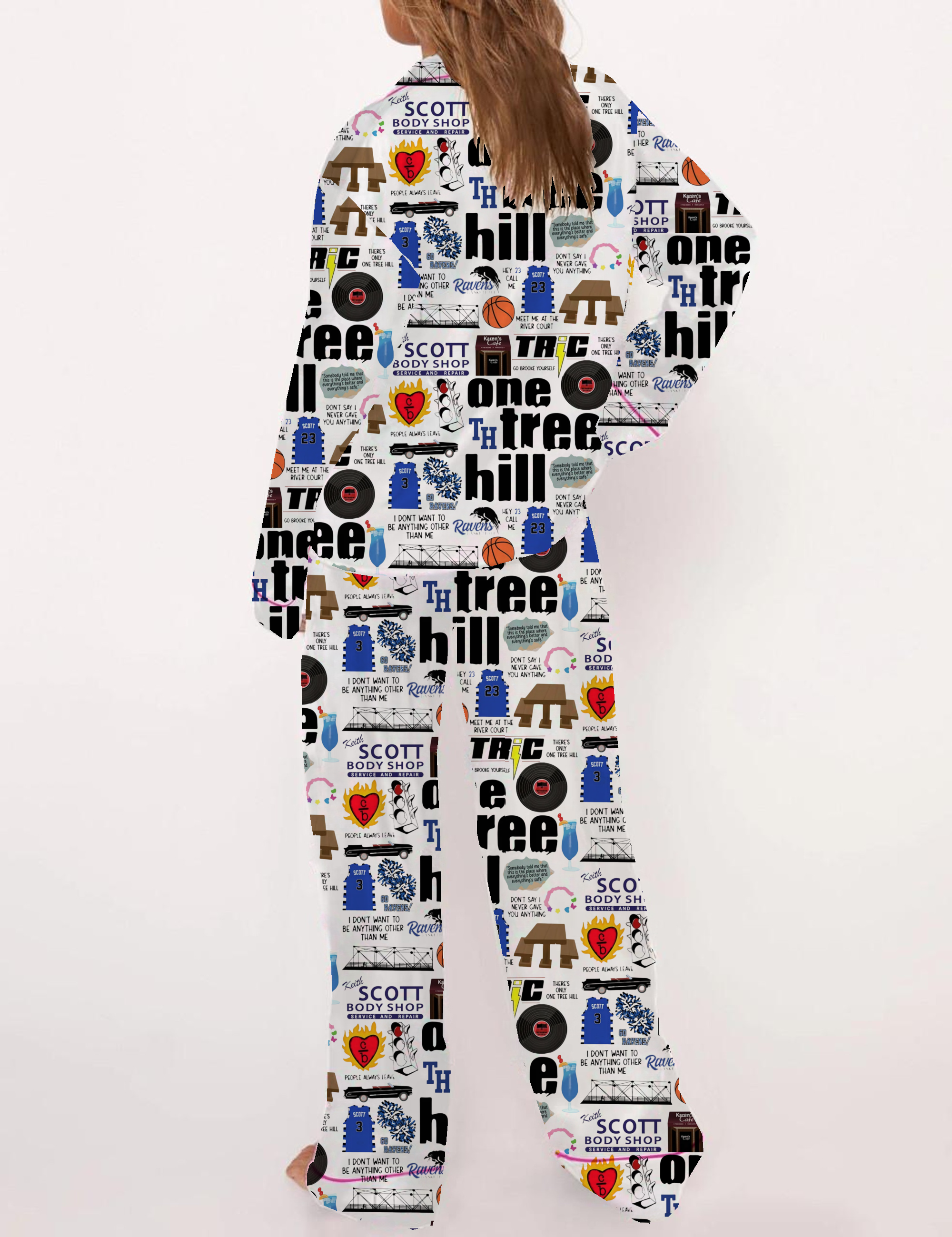 One Tree Hill Silky Satin Pajama Set For Women