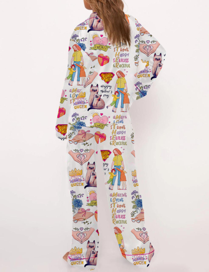 Mother‘s Day Silky Satin Pajama Set For Women