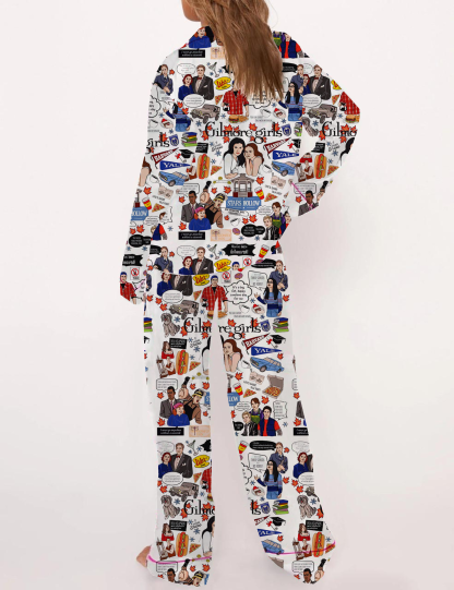 Gilmore Girls Silky Satin Pajama Set For Women