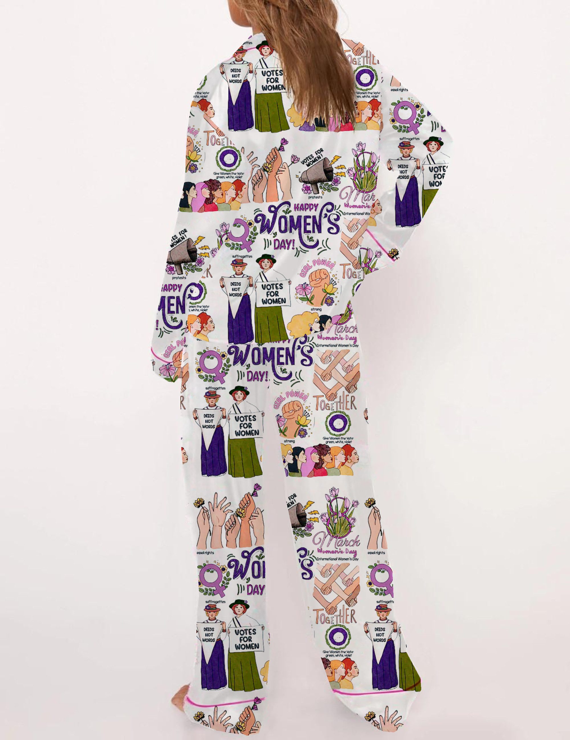 Women‘s Day Silky Satin Pajama Set For Women