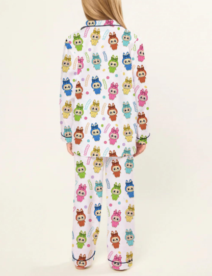 Trending Cute Monster Kid's Silky Satin Pajama Set 