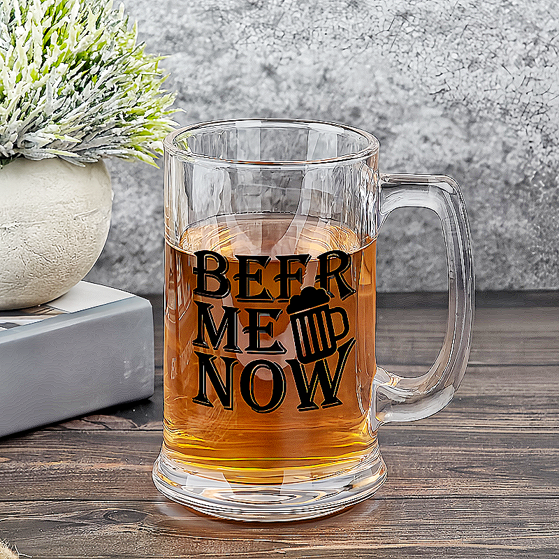 Personalized 16oz Funny Text Beer Glass with Handle Oktoberfest Party Birthday Gift for Liquor Lover