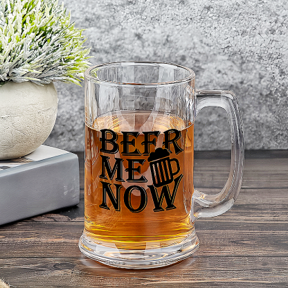 Personalized 16oz Funny Text Beer Glass with Handle Oktoberfest Party Birthday Gift for Liquor Lover