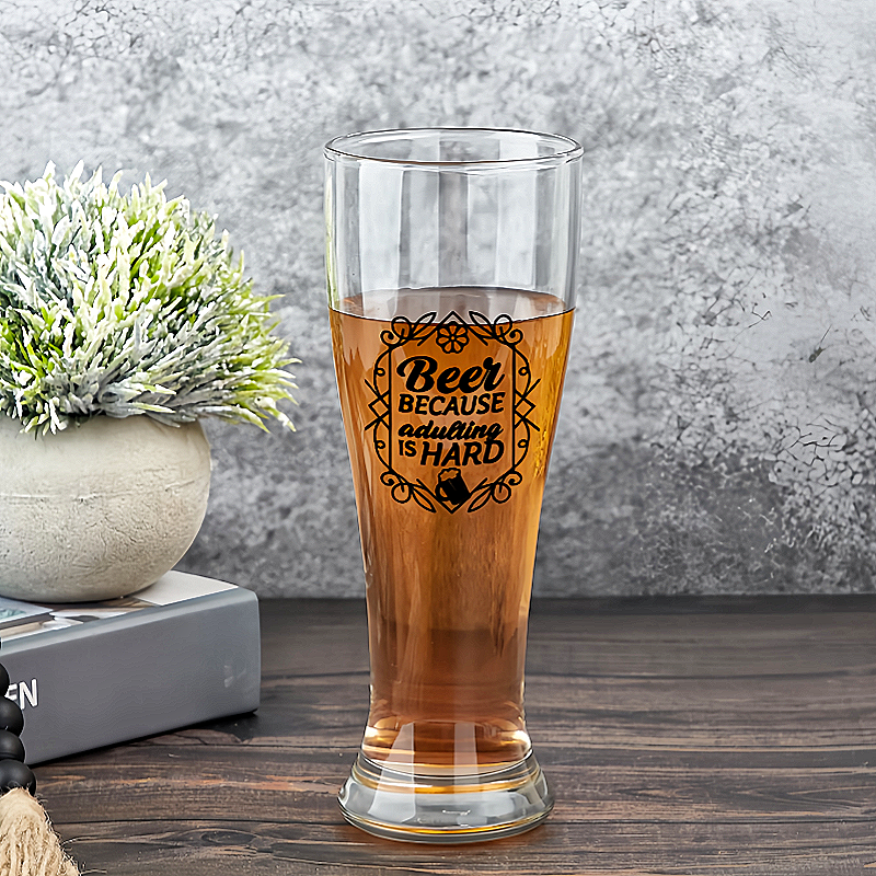 Personalized Beer Glass 16oz with Funny Text Gift for Beer Lovers