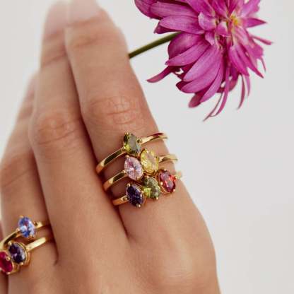 Marquise Family Birthstone Ring