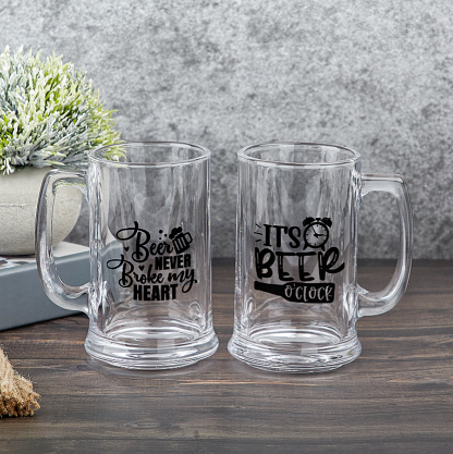 Personalized 16oz Funny Text Beer Glass with Handle Oktoberfest Party Birthday Gift for Liquor Lover