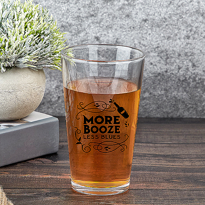 Personalized Beer Glass 16oz with Funny Text Gift for Beer Lovers