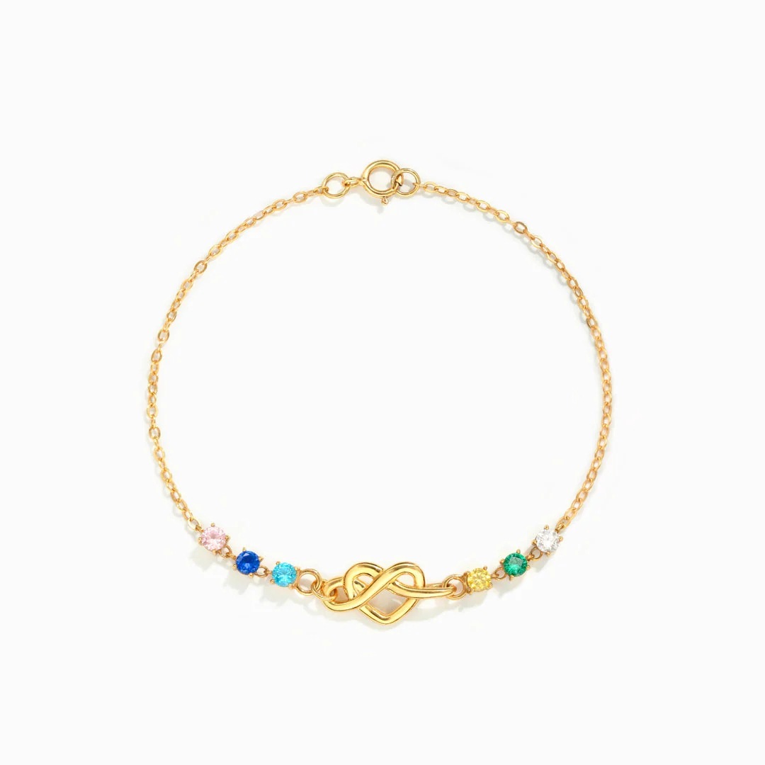 1-8 Heart With Birthstone Bracelet