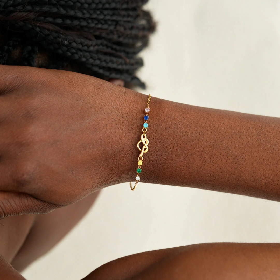 1-8 Heart With Birthstone Bracelet