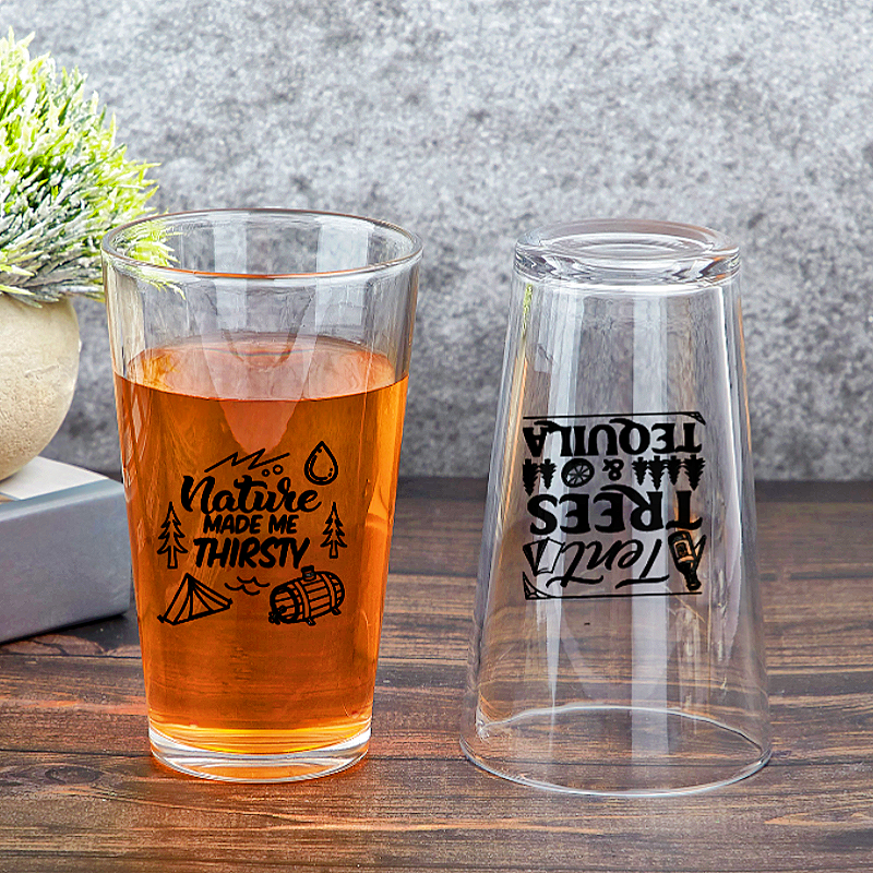 Personalized Beer Glass 16oz with Funny Text Gift for Beer Lovers