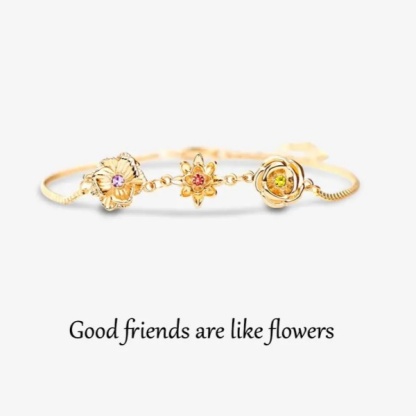 Personalized Birth Flower Necklace Bracelet for Mother Grandma Jewelry Gift