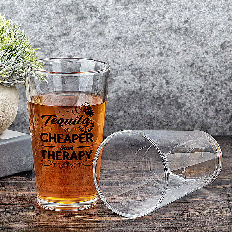 Personalized Beer Glass 16oz with Funny Text Gift for Beer Lovers