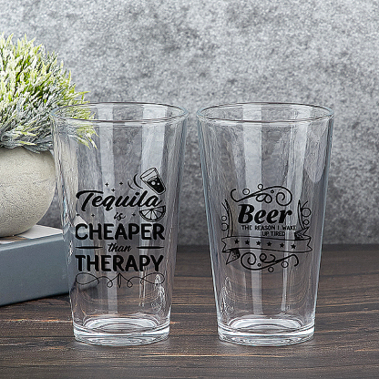 Personalized Beer Glass 16oz with Funny Text Gift for Beer Lovers
