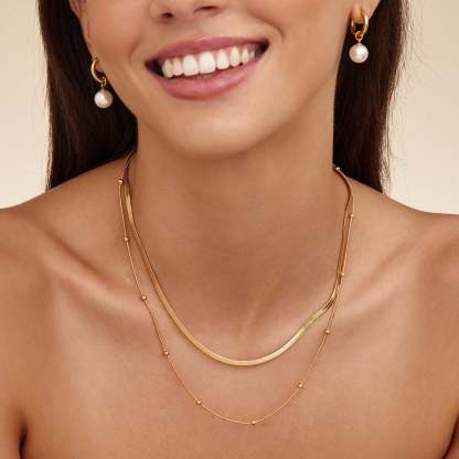 Snake & Satellite Chain Layered Necklace