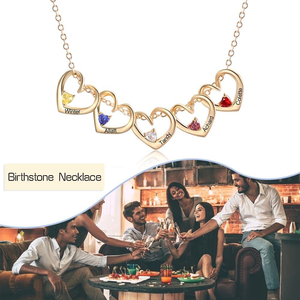 1-5 Heart & Name Pendants Necklace