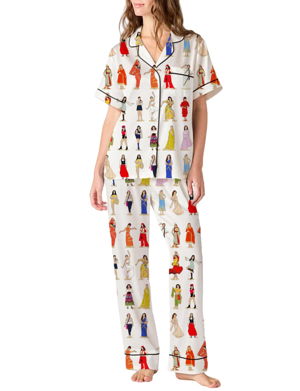 Bollywood Queens Silky Satin Pajama Pants Set For Women