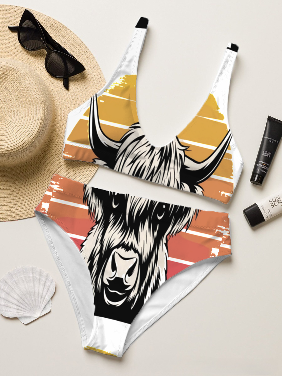 Cattle Two-Piece Bikini Set Swimsuit