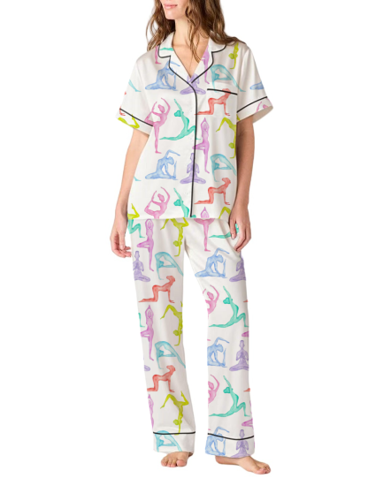 Dance Silky Satin Pajama Pants Set For Women