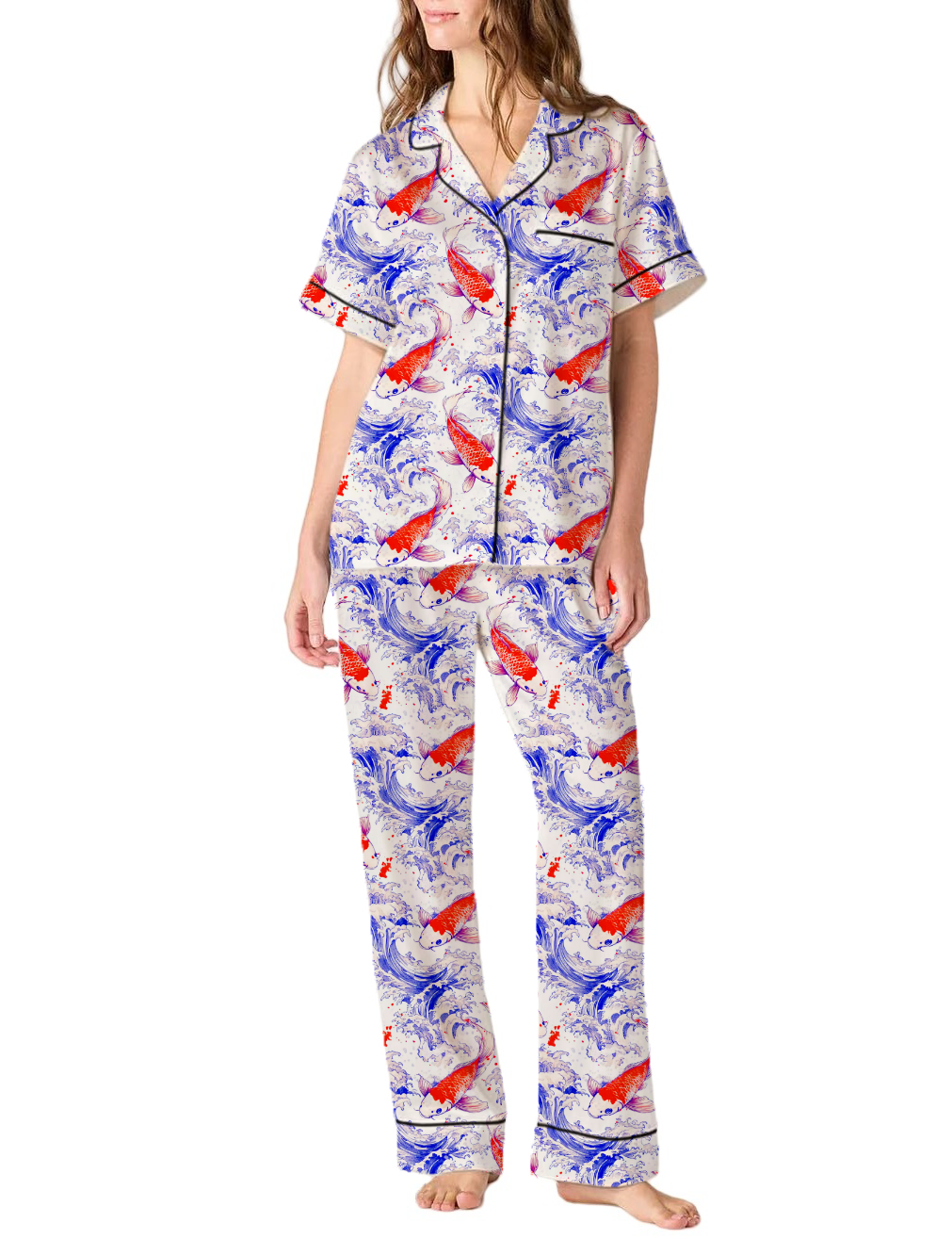 Koi Silky Satin Pajama Pants Set For Women