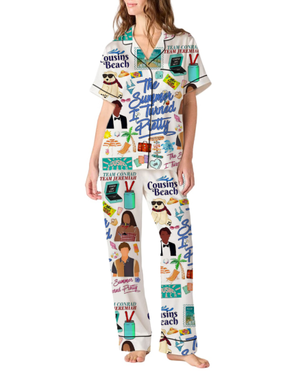 The Summer I Turned Pretty Silky Satin Pajama Pants Set For Women