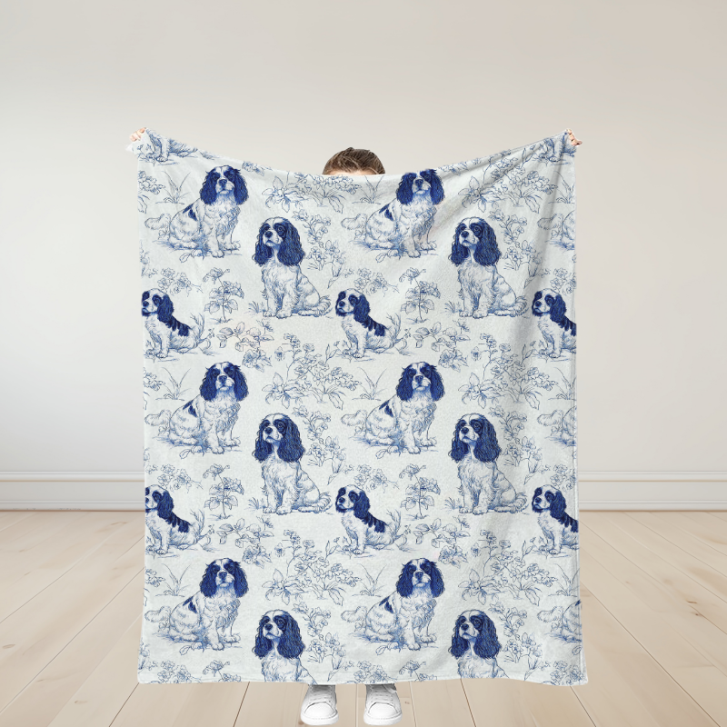 Personalized Cavalier King Charles Soft Throw Blanket Birthday Gift