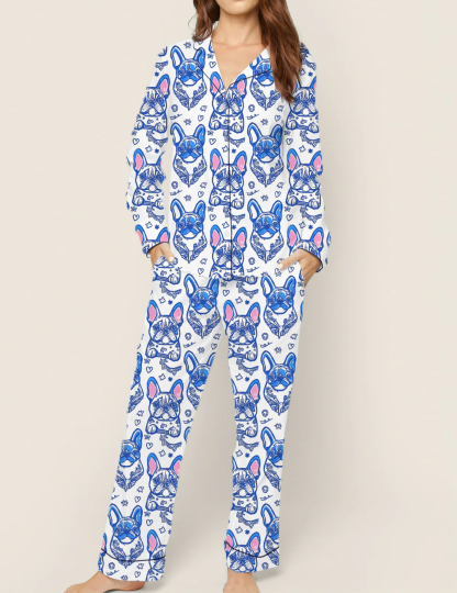 Classy Dog Silky Satin Pajama Set For Women