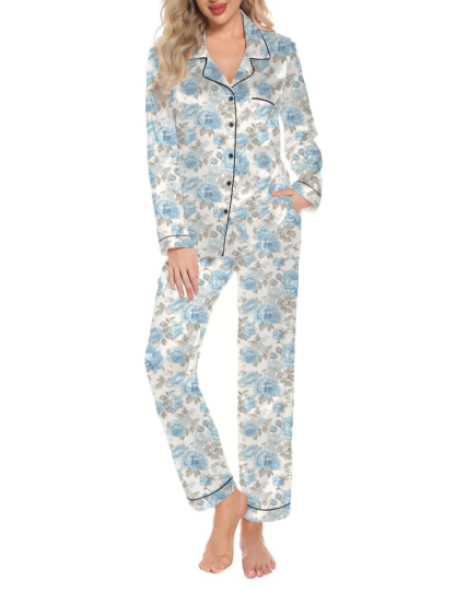 Spring Life Beyond Measure Silky Satin Long Pajama Set For Women