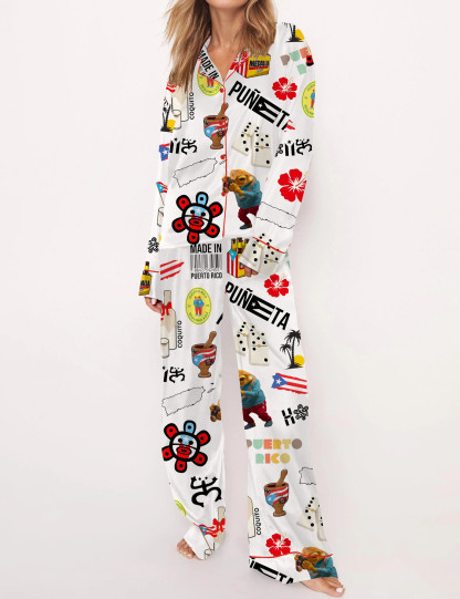 Puerto Rico Satin Pajama Set For Women