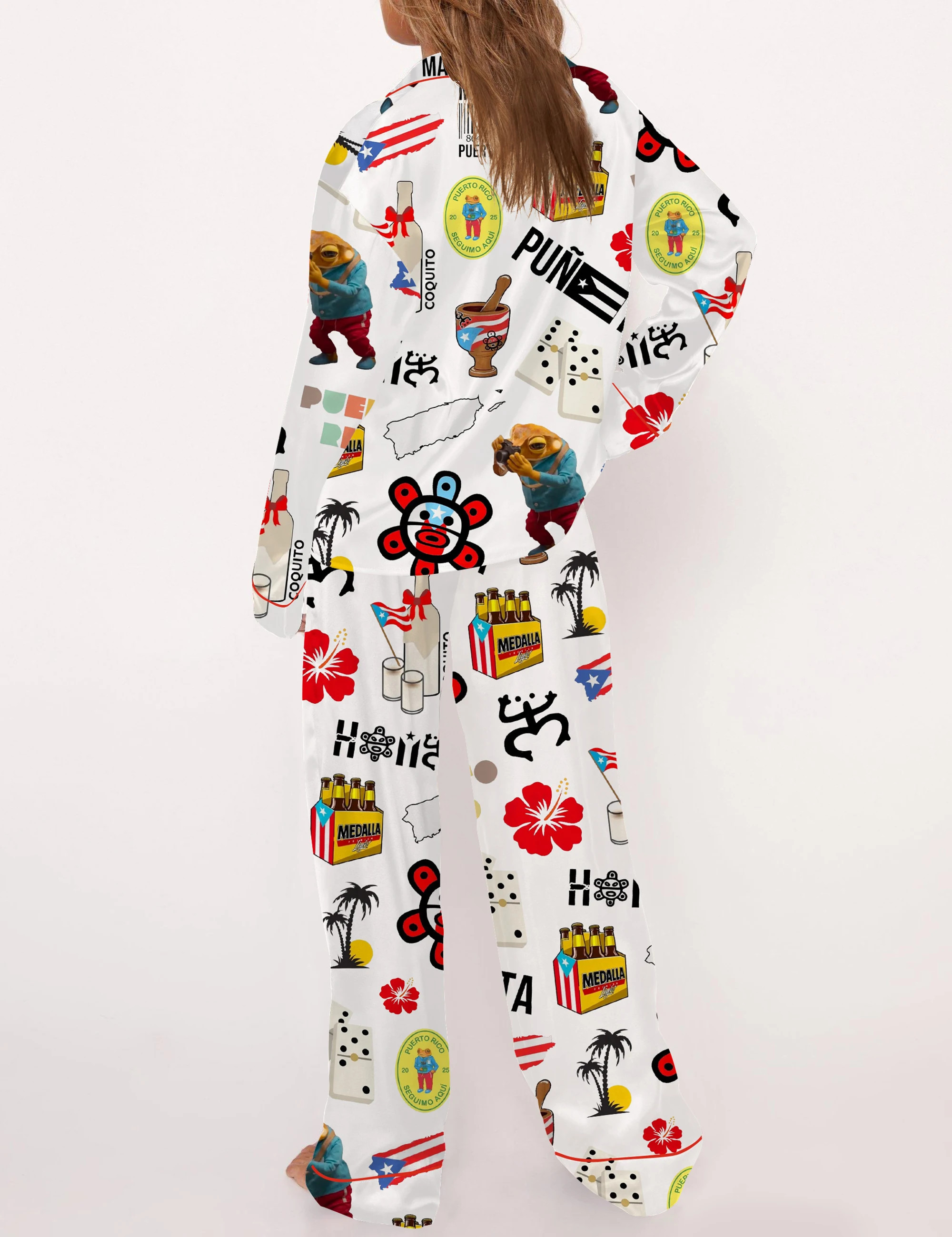 Puerto Rico Satin Pajama Set For Women