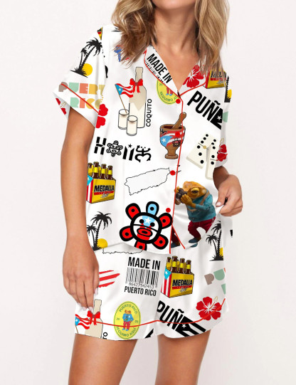 Puerto Rico Satin Pajama Set For Women