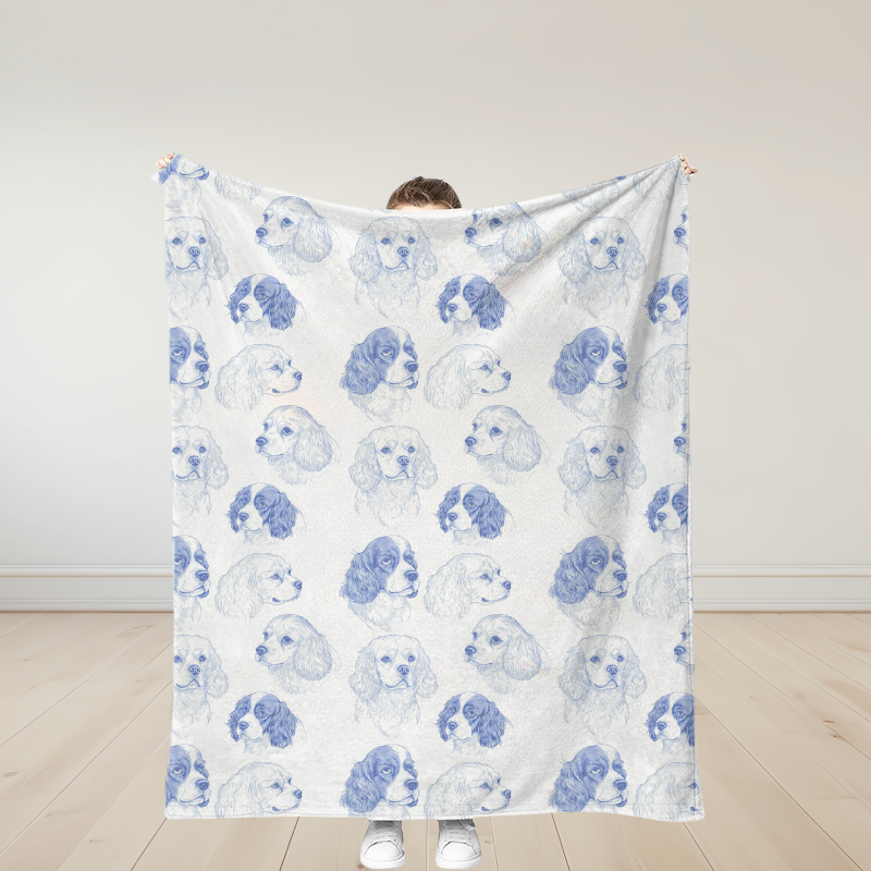 Personalized Cavalier King Charles Soft Throw Blanket Birthday Gift