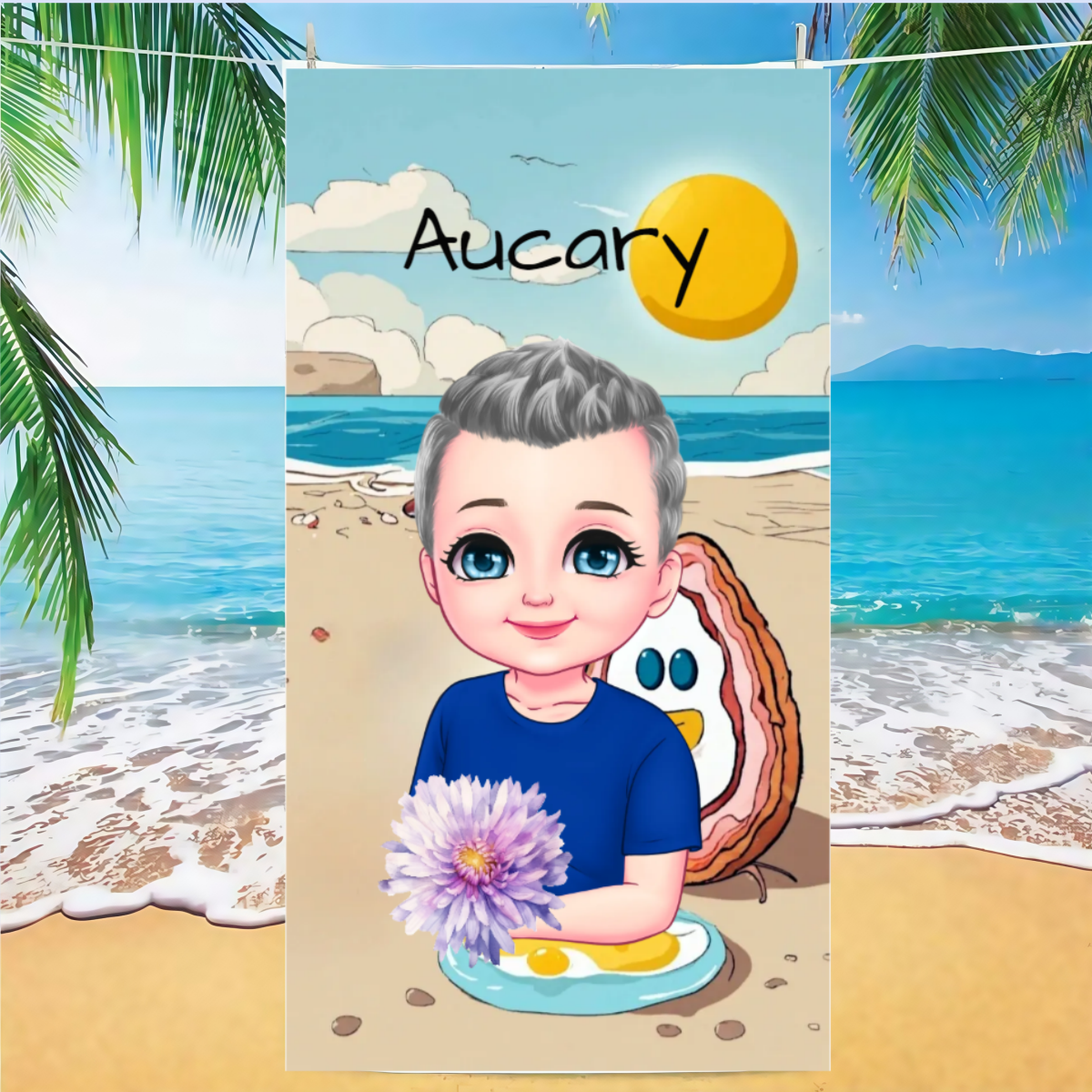 Personalized Underwater World Oversized Quick Dry Jellyfish Beach Towel with Name Summer Travel Essential Gift for Friend Family