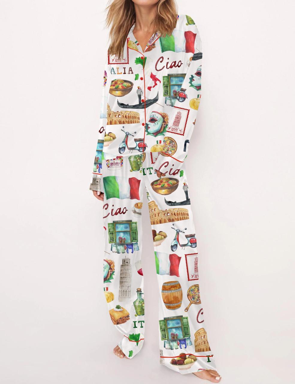 Rome Italy Travel Jubilee Satin Pajama Set For Women