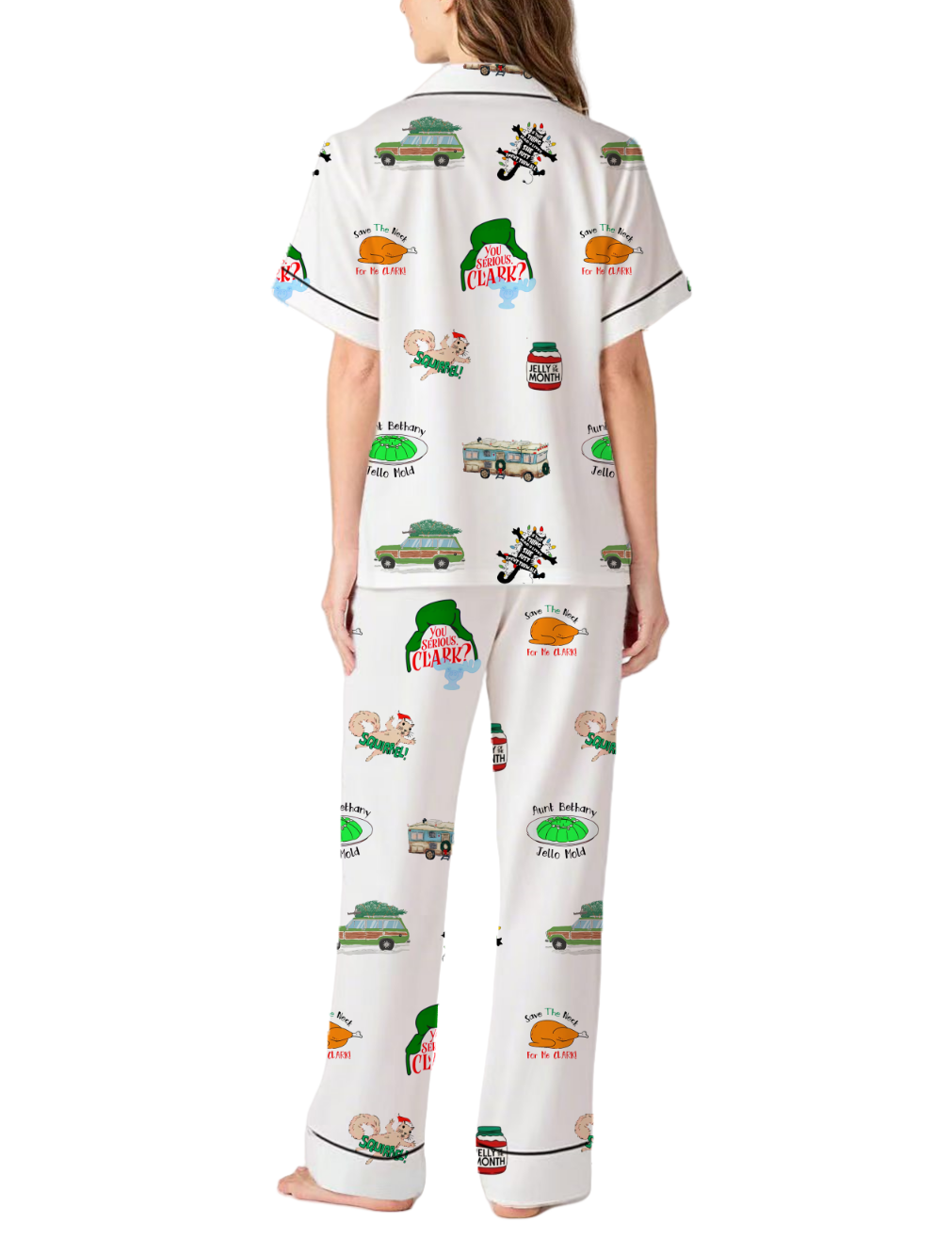 Clark Christmas Vacation Silky Satin Pajama Pants Set For Women