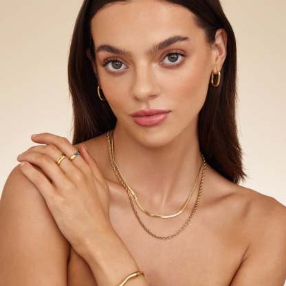 Engraved Herringbone Necklace