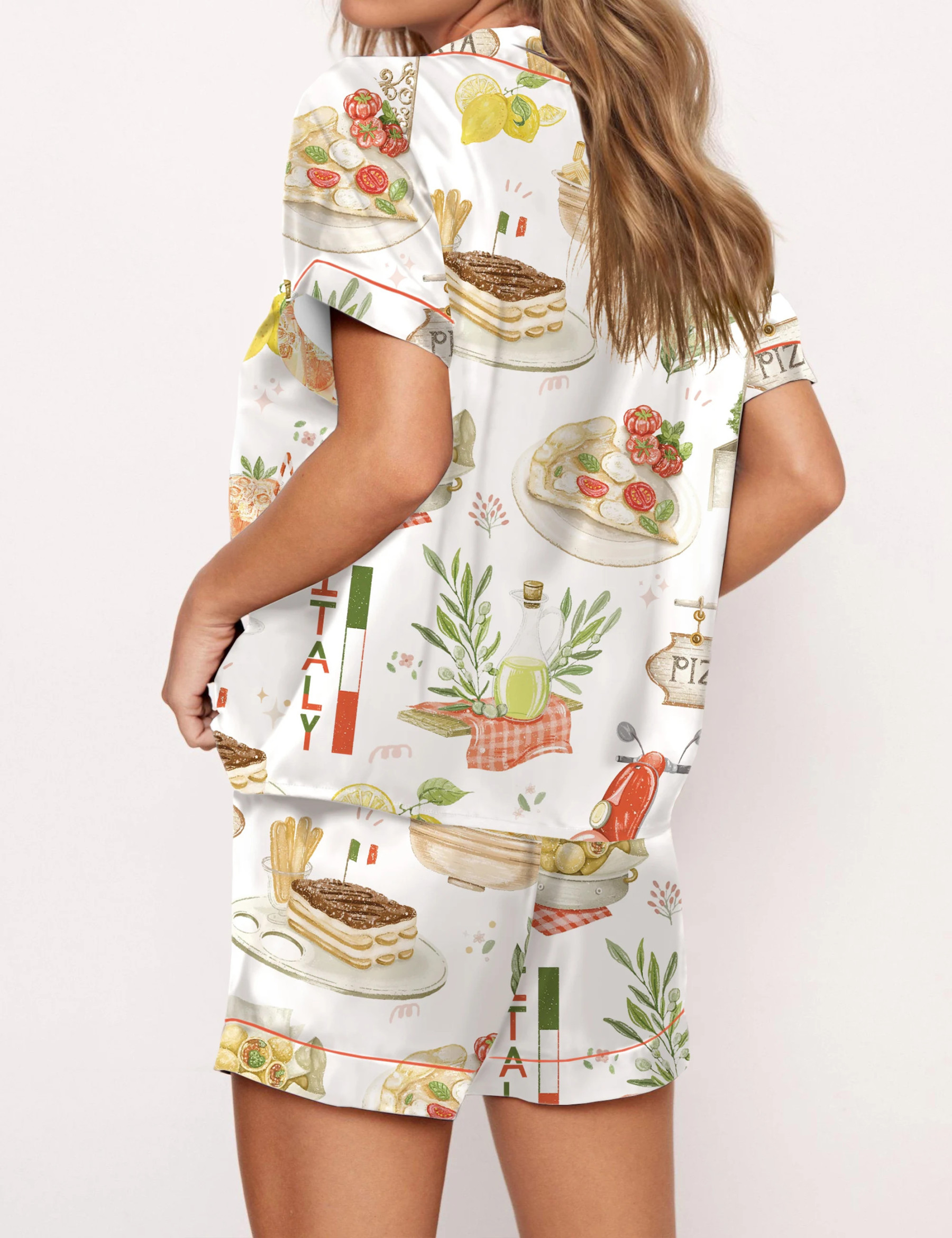 In Love With Italy Satin Pajama Set For Women