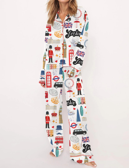 London England Satin Pajama Set For Women