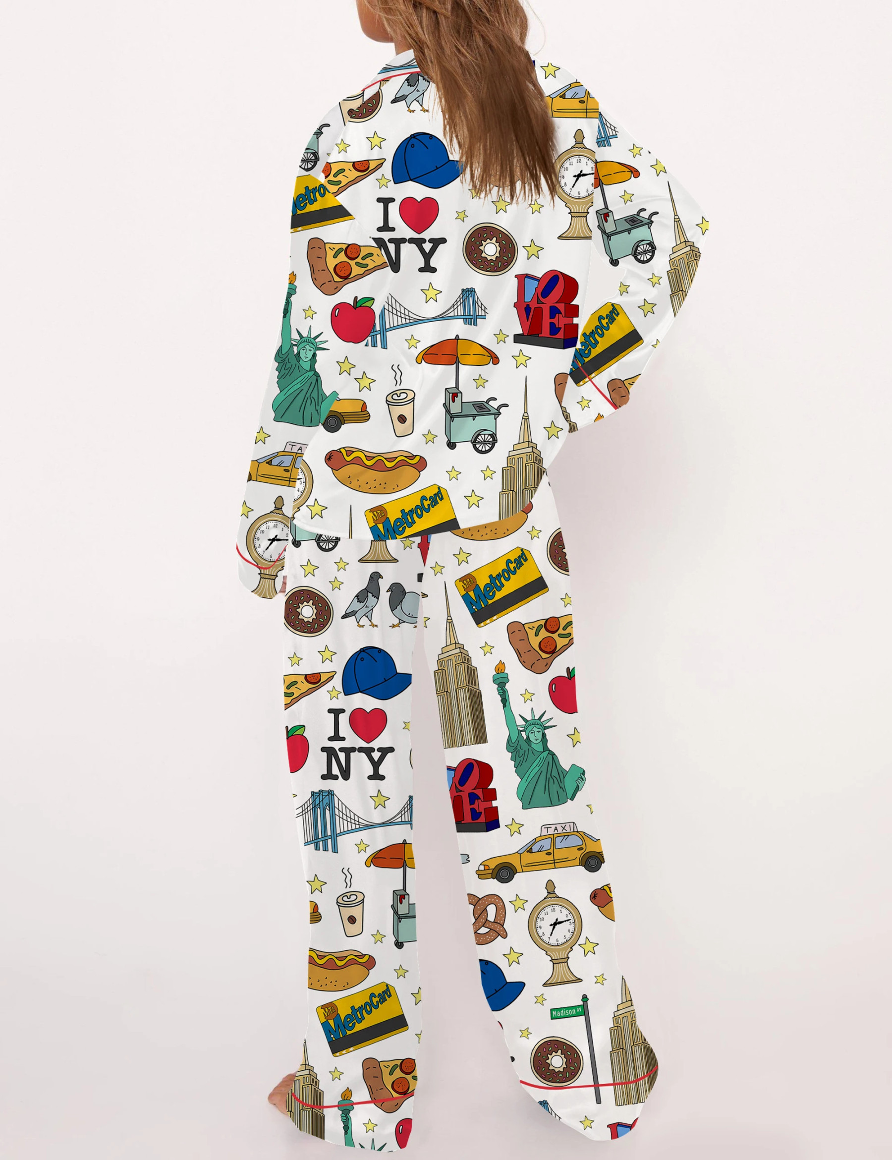 New York City Silky Satin Pajama Set For Women