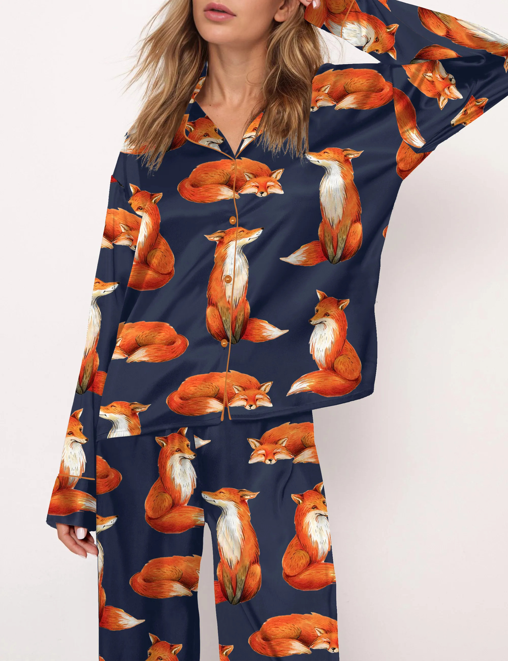 Fox Satin Pajama Set For Women