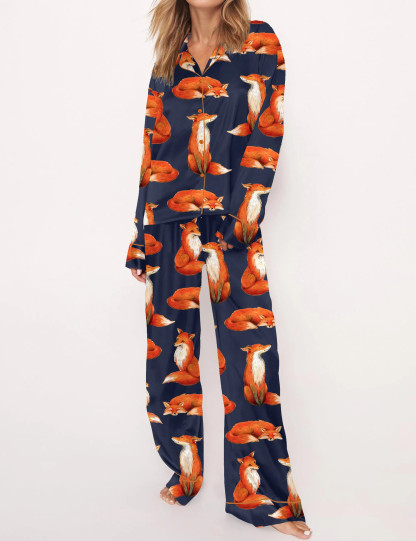 Fox Satin Pajama Set For Women