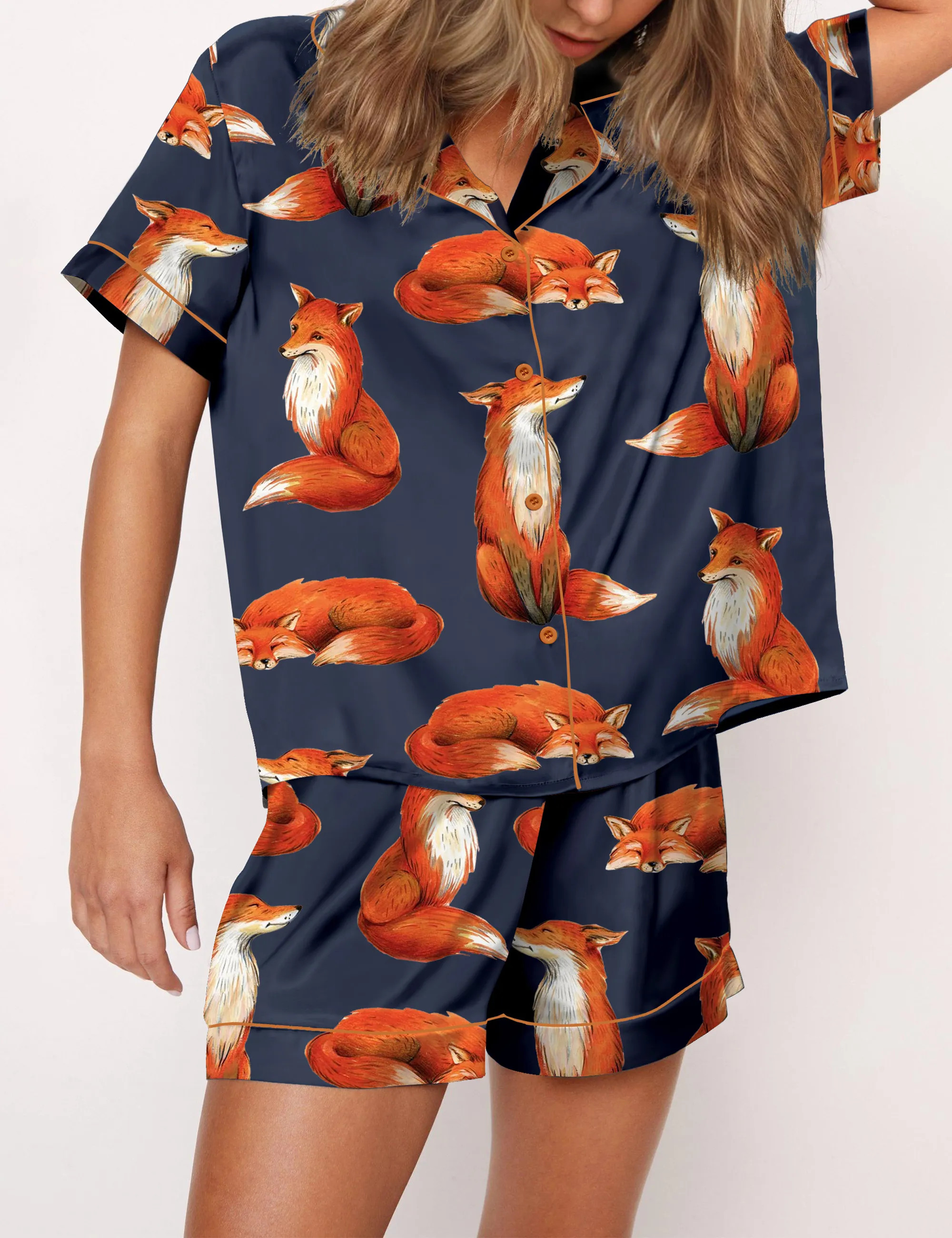 Fox Satin Pajama Set For Women